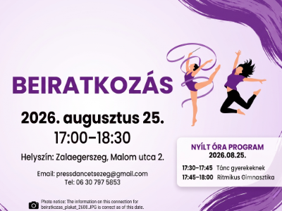 2026. augusztus 25. - Beiratkoz�s